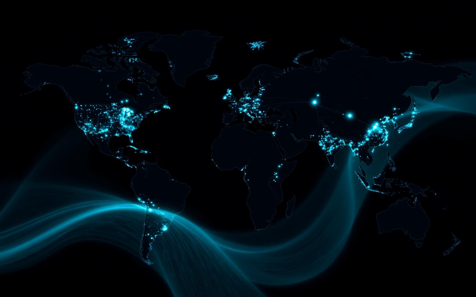 Abstract global network visual of connected delivery markets